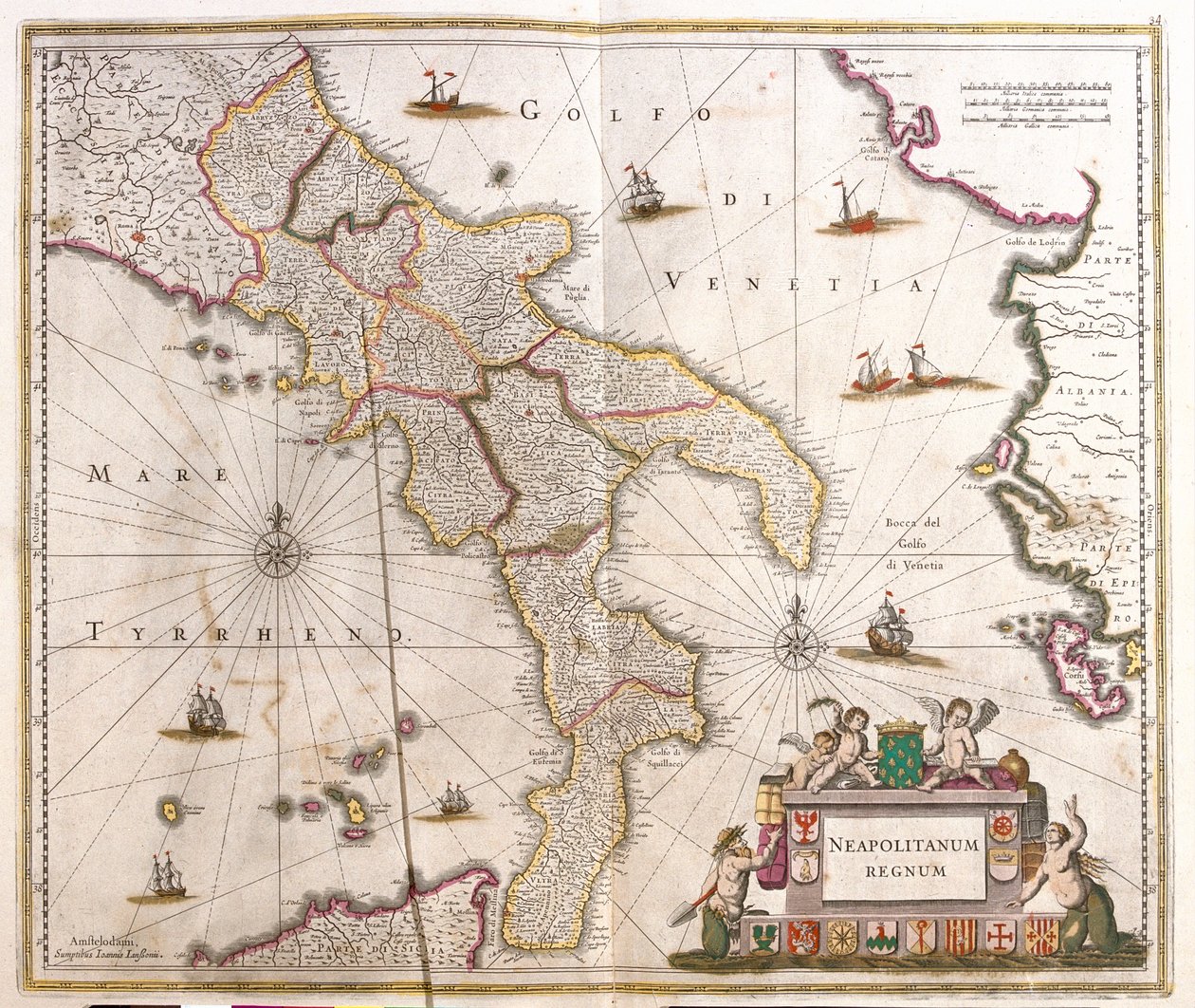 Molise, Kampania, Kalabria, Basilicata, Apulia , Włochy autorstwa Frederick de Wit