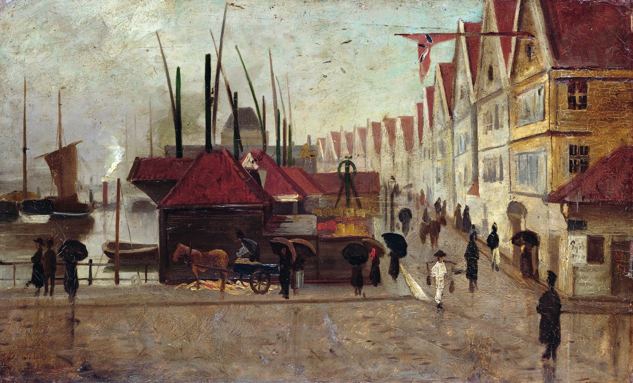 Nabrzeże w Bergen autorstwa Frederik Collett
