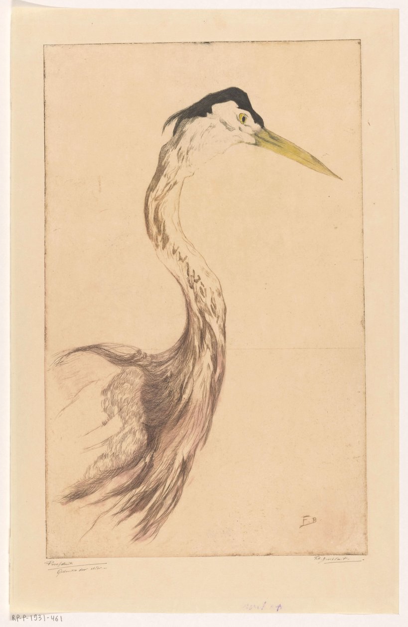 Czapla autorstwa Frederika Henriëtte Broeksmit (signed by artist)