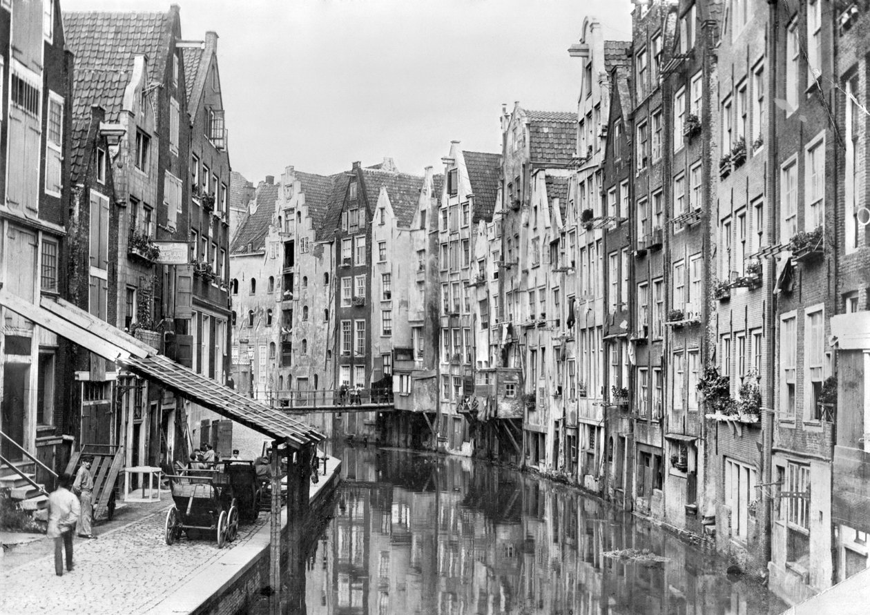 Achterburgwal, Amsterdam, początek XX wieku autorstwa French Photographer