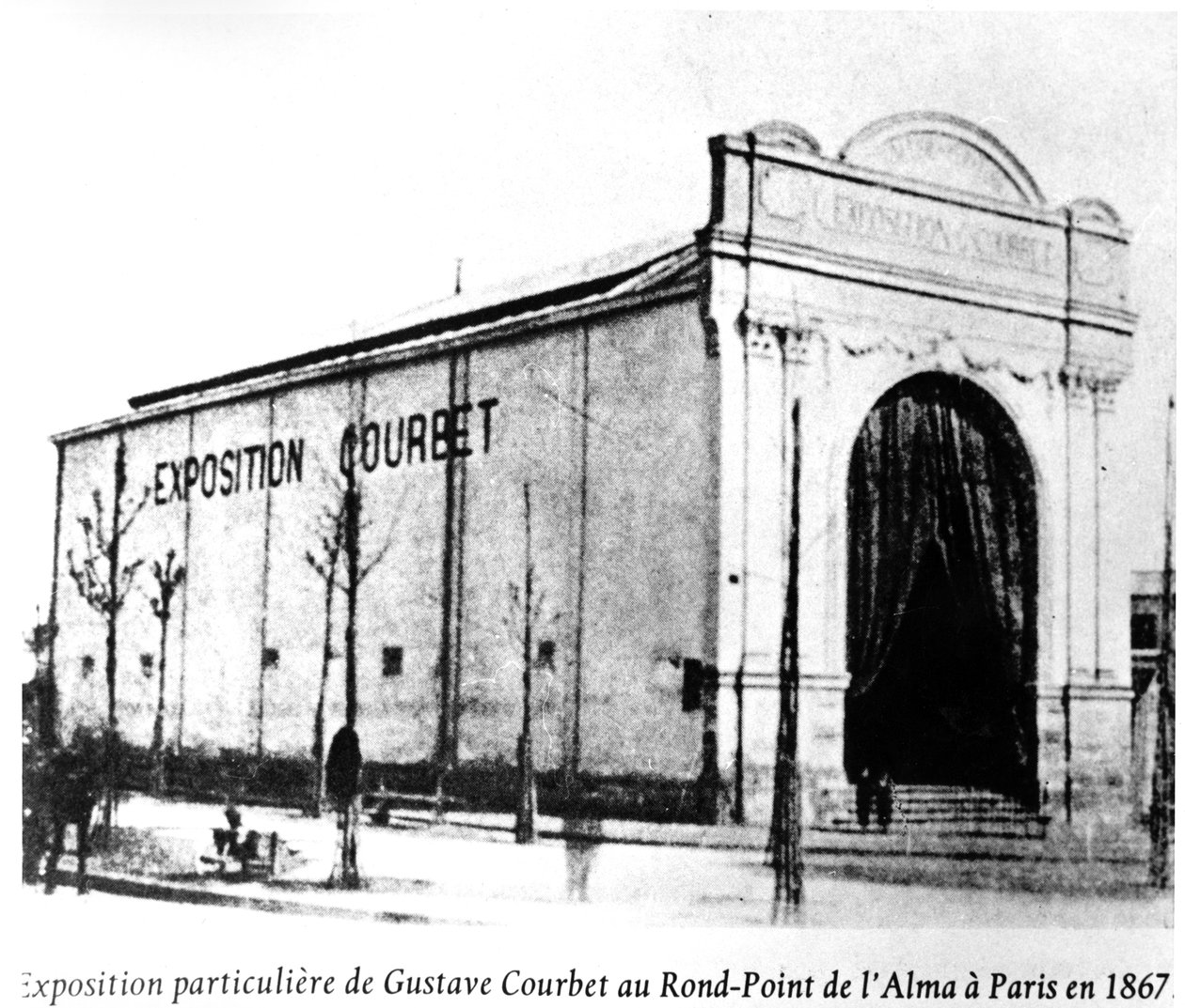 Wystawa Courbeta w Rond-Point de lAlma w Paryżu w 1867 r. autorstwa French Photographer