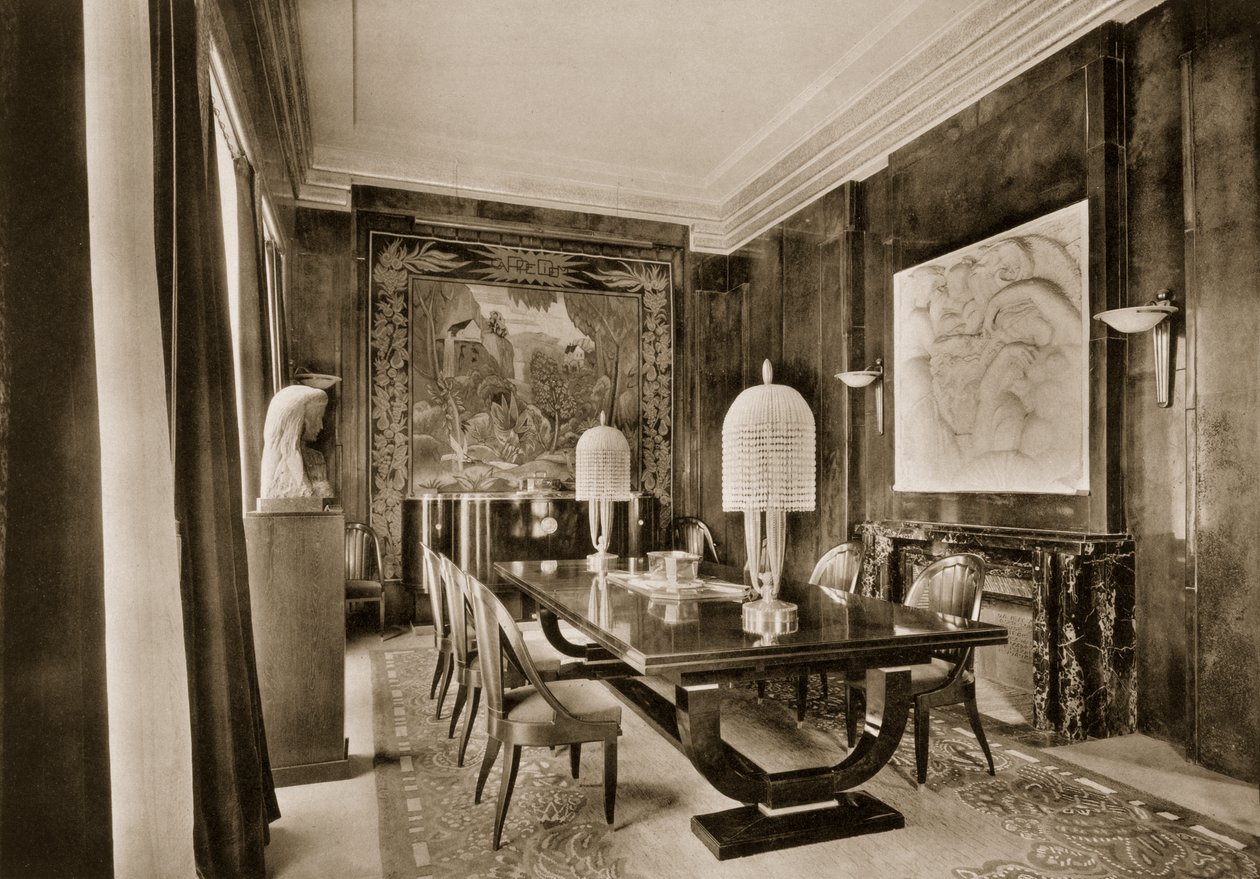 Jadalnia, proj. Jacques-Emile Ruhlmann, z Ensembles Mobiliers II, 1925 autorstwa French Photographer