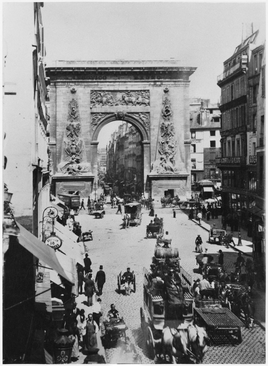 Porte Saint-Denis, Paryż, ok. 1880 r. autorstwa French Photographer