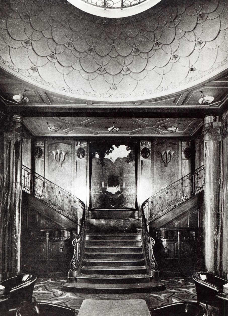 Pokój dla palących 1. klasy liniowca oceanicznego Paryż, ok. 1925 r. autorstwa French Photographer