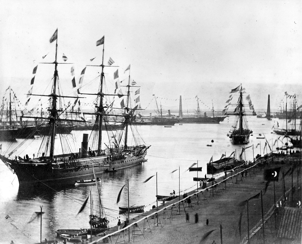 Otwarcie Kanału Sueskiego, Port Said 1869 autorstwa French Photographer
