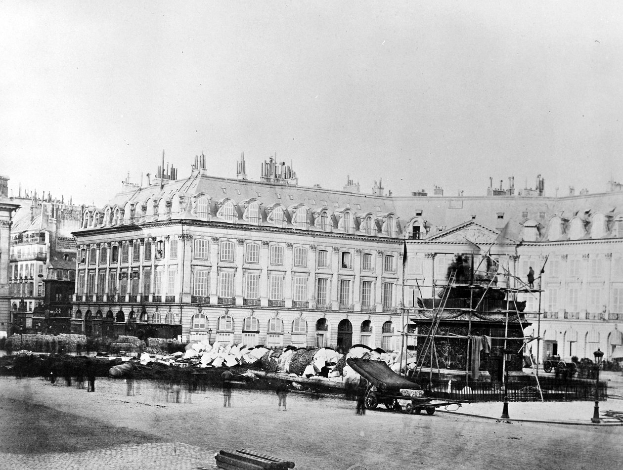 Zdemontowana kolumna Vendôme, 1871 autorstwa French Photographer