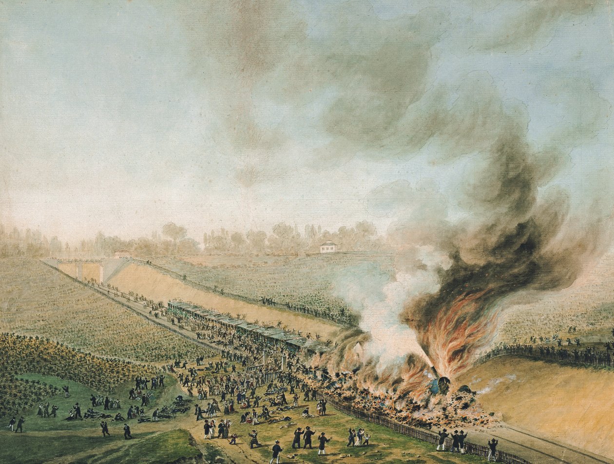 Wypadek na kolei z Wersalu do Bellevue, 8 maja 1842 r. autorstwa French School