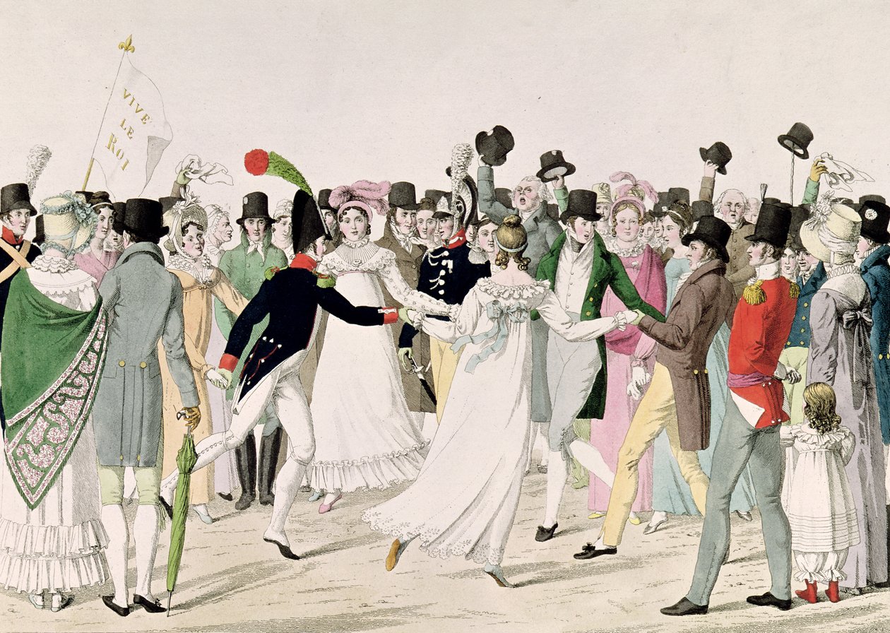 Wieczór w Tuileries w lipcu 1815 r. autorstwa French School