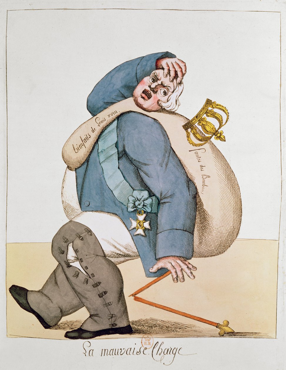 Karykatura Ludwika XVIII (1755-1824) 1815 autorstwa French School