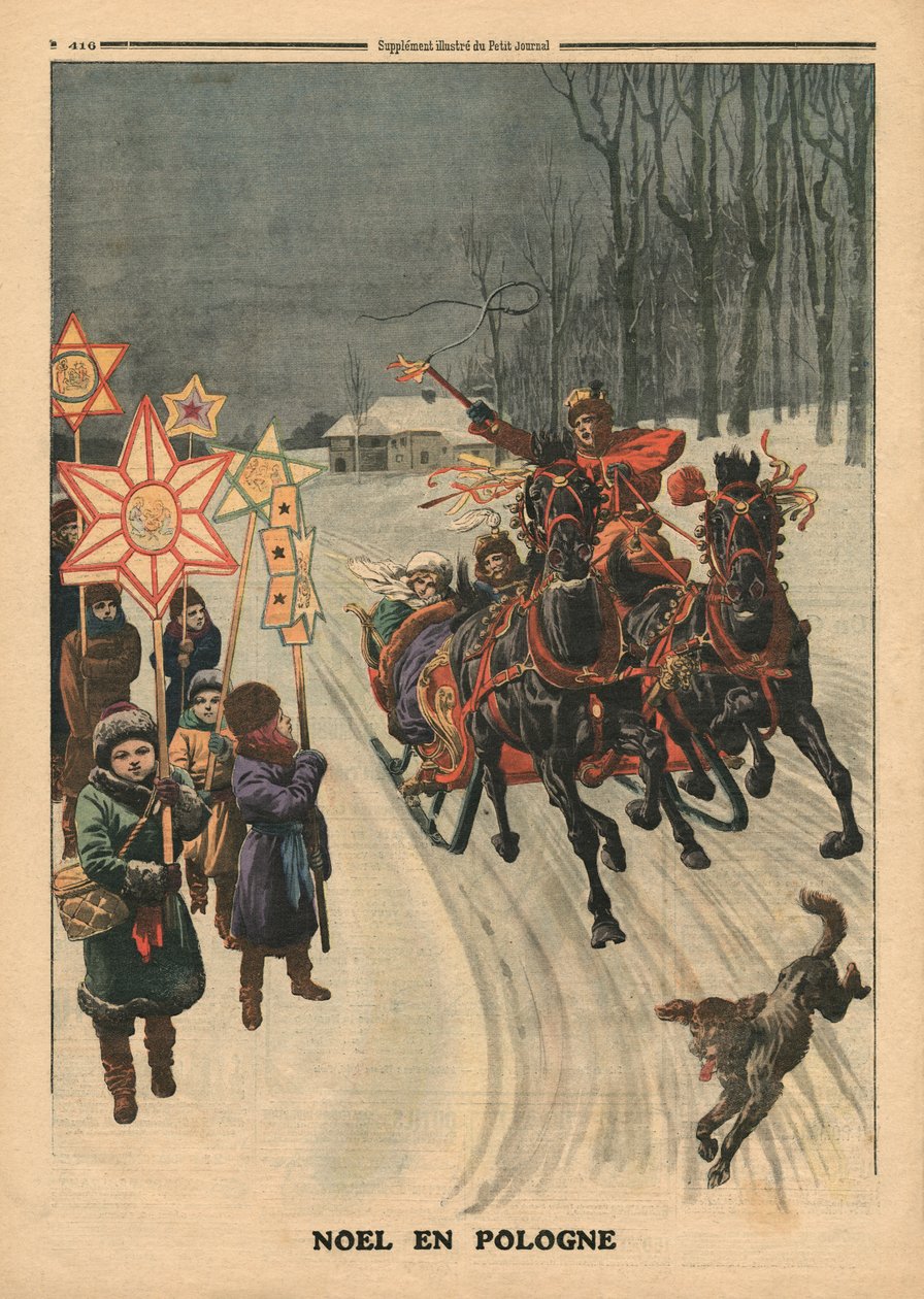 Boże Narodzenie w Polsce, ilustracja z „Le Petit Journal”, dodatek illustre, 24 XII 1911 autorstwa French School