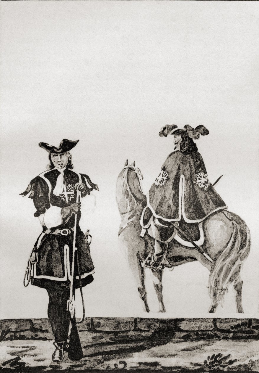 Kompania muszkieterów króla Ludwika XIV, z "Memoires de Charles de Batz-Castelmore Comte d