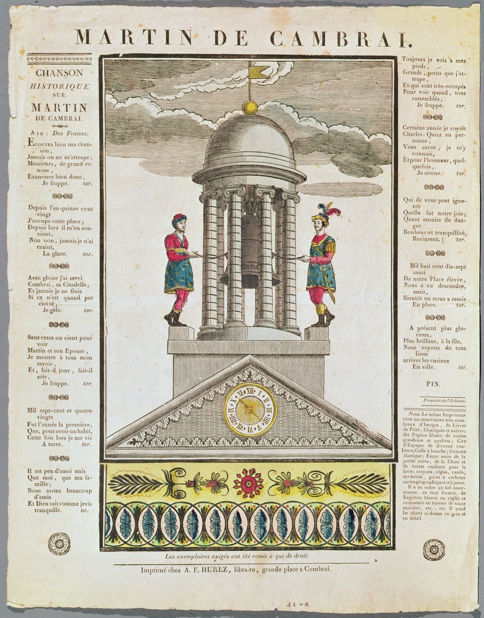 Ilustrowany tekst z tekstem do „Martin de Cambrai” autorstwa French School