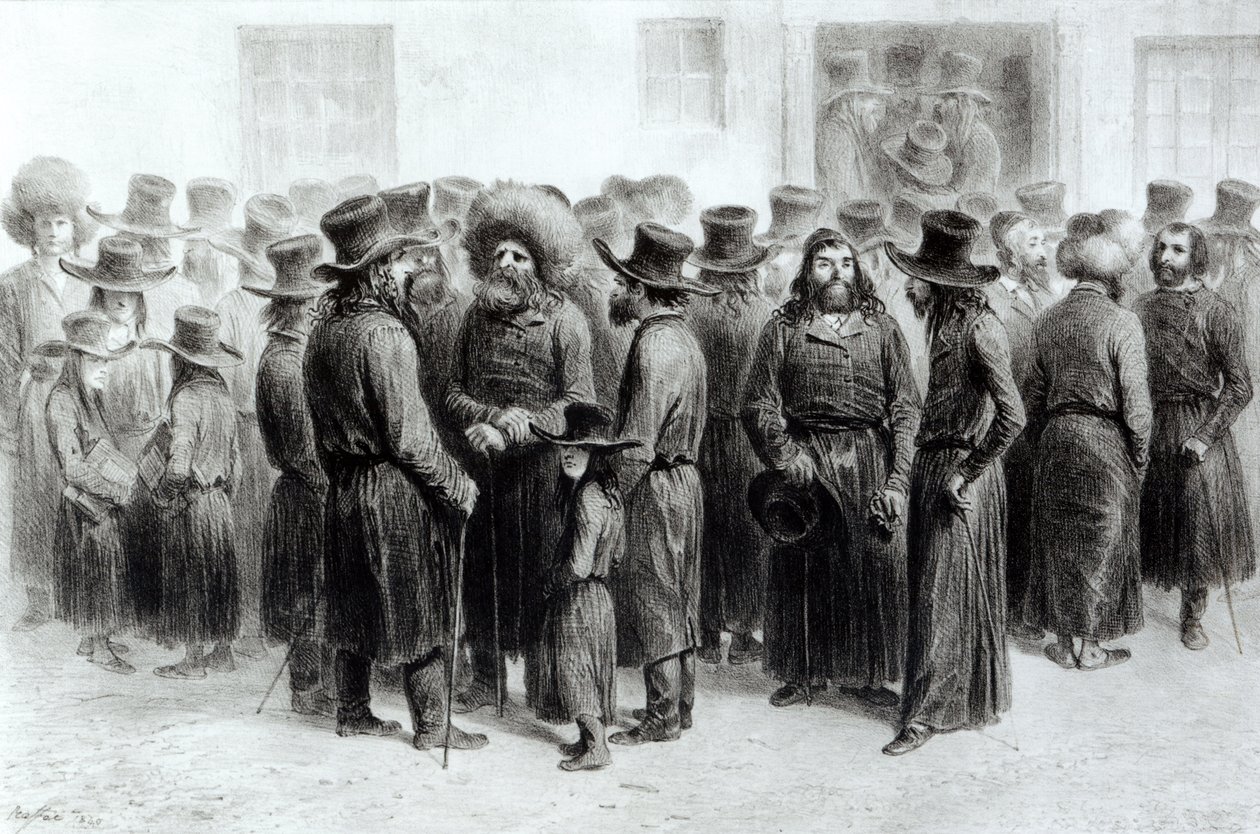 Kupcy i kupcy żydowscy, wydrukowane przez Auguste Bry autorstwa French School