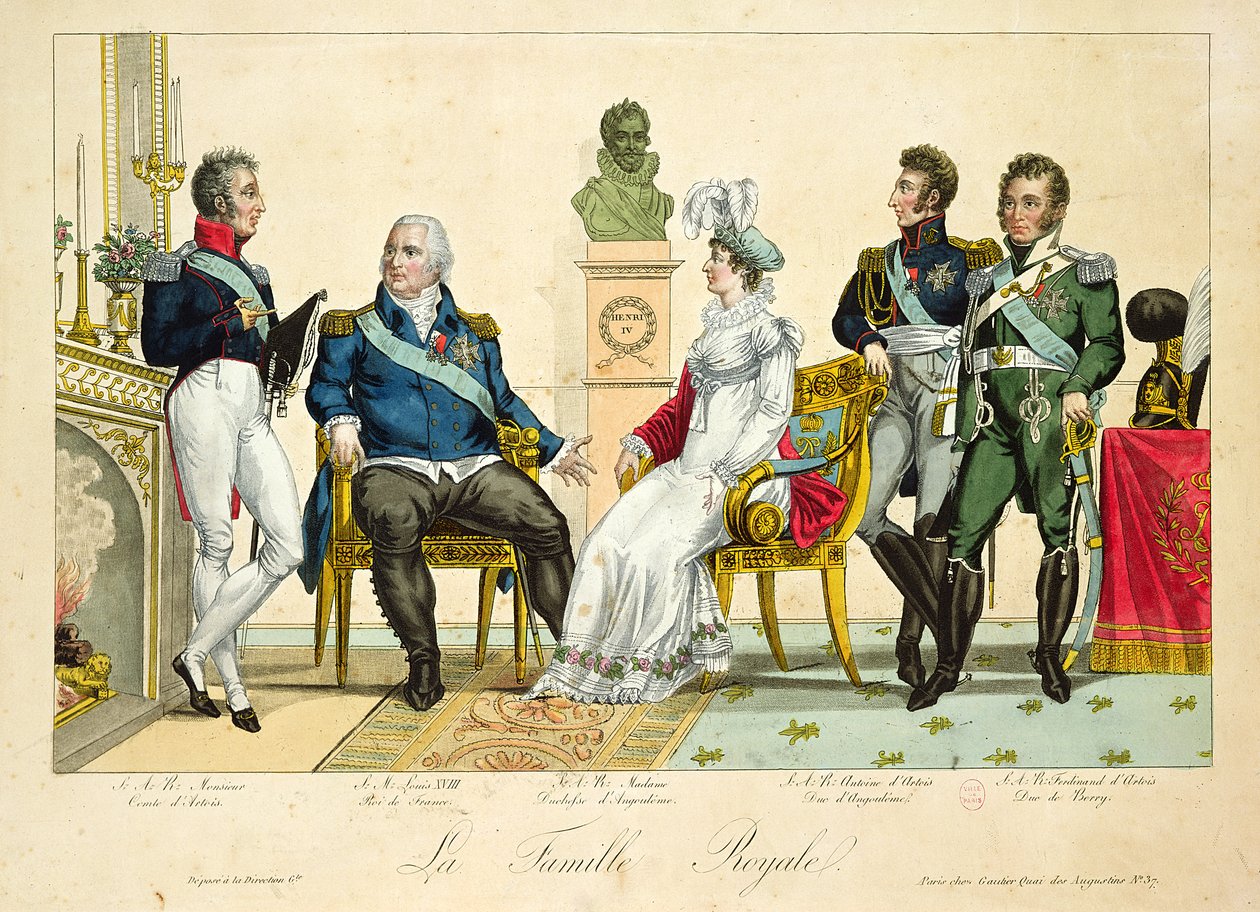 لوئس XVIII (1755-1826) او د هغه کورنۍ پولی autorstwa French School