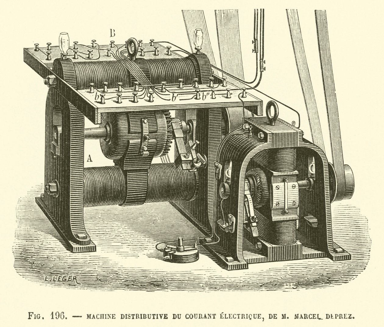 Maszyna do dystrybucji prądu elektrycznego, Marcel Deprez autorstwa French School