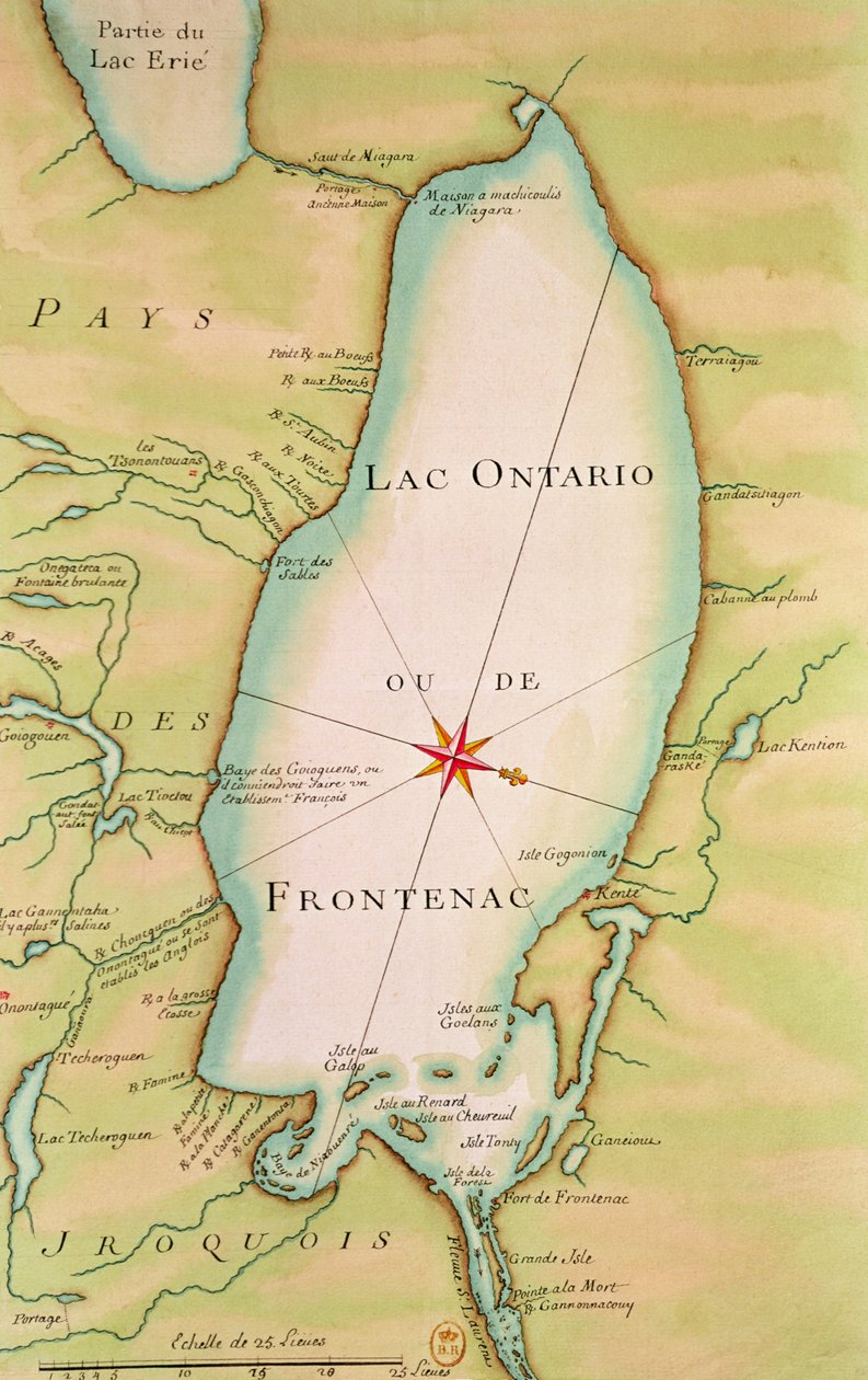 Mapa jeziora Ontario autorstwa French School