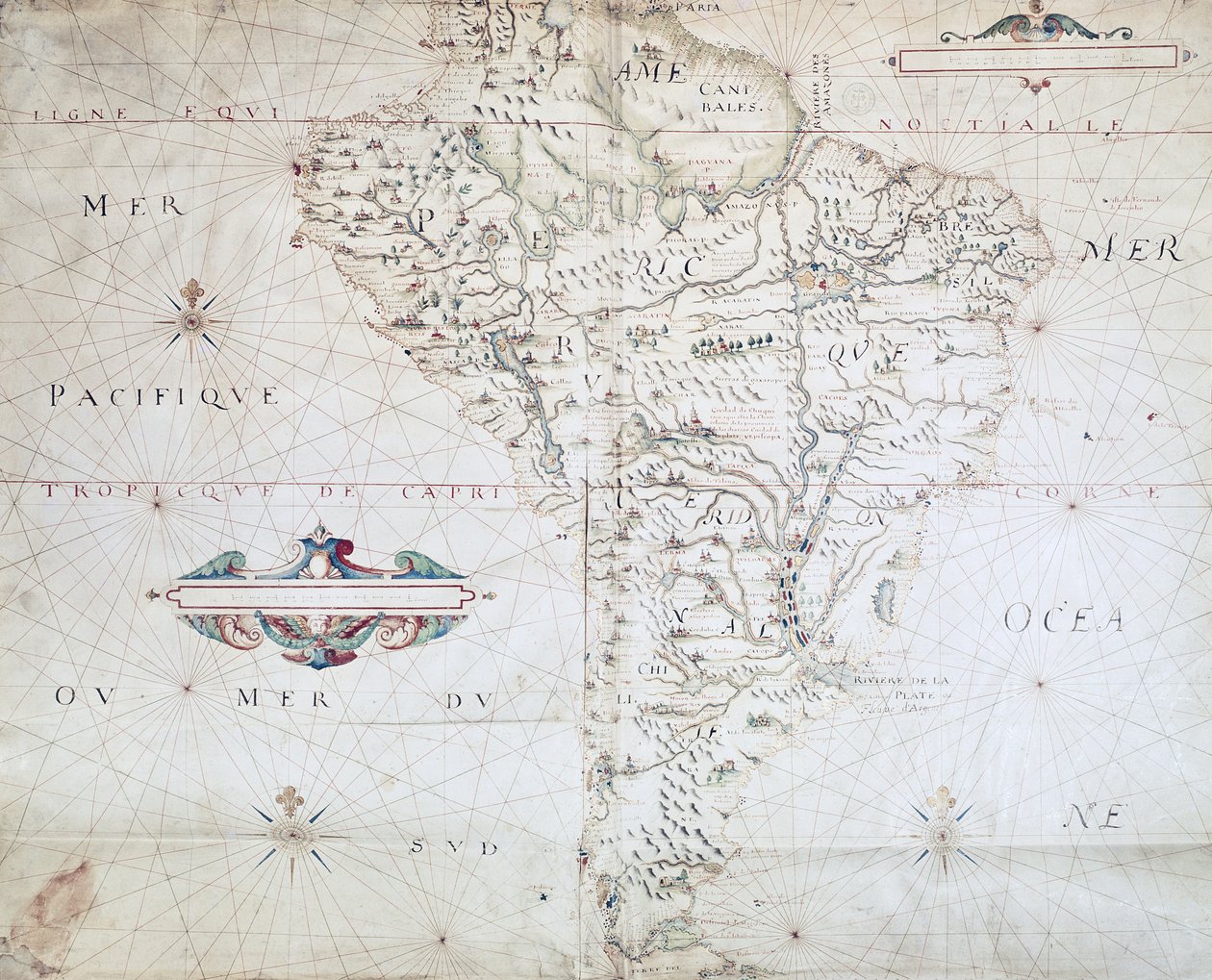 Mapa Ameryki Południowej autorstwa French School