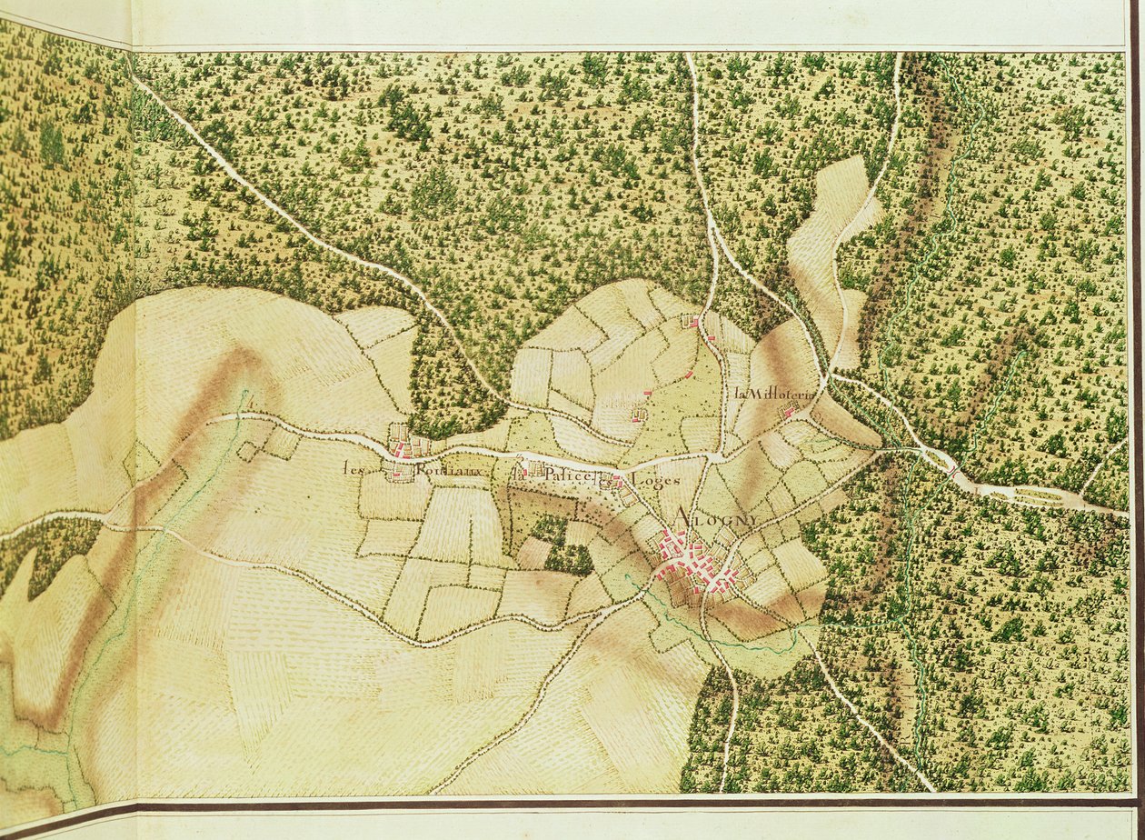 Mapa obszaru Bourges autorstwa French School