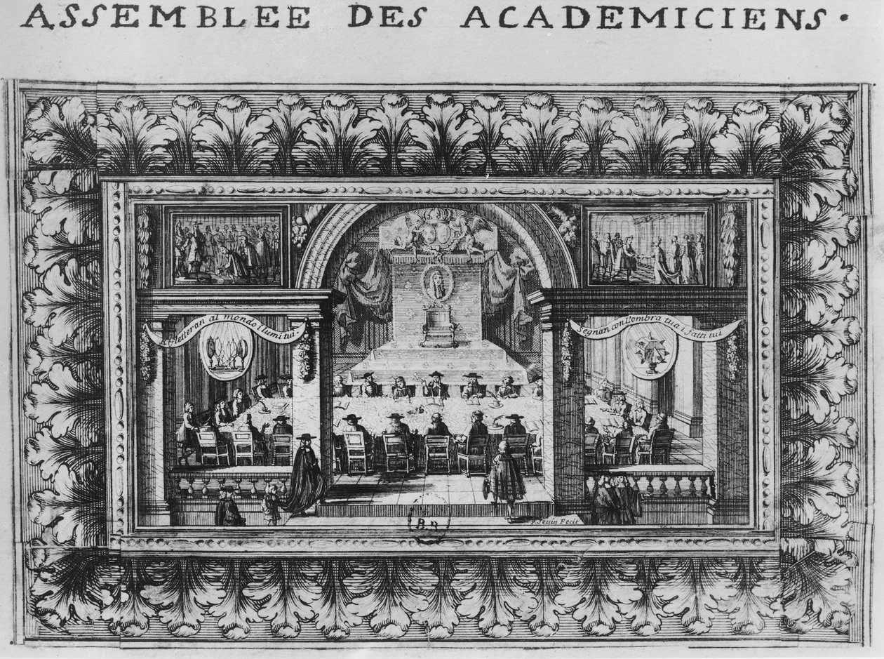 Spotkanie w Akademii Francuskiej w 1635 r. autorstwa French School