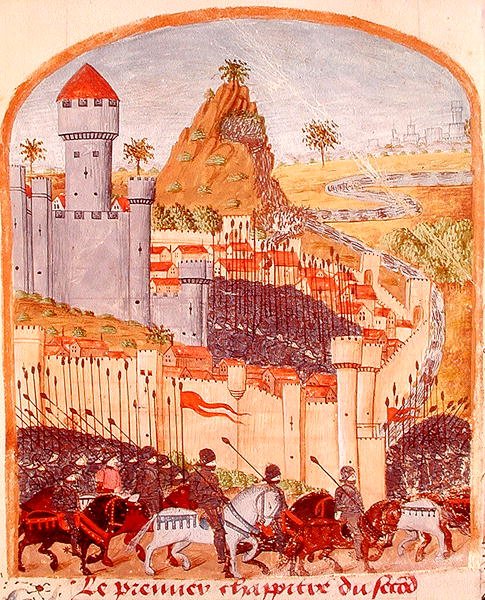 Ms 1335 fol.22 Poddanie zamku w Celaenae w 333 r. p.n.e., z Vie dAlexandre le Grand autorstwa French School