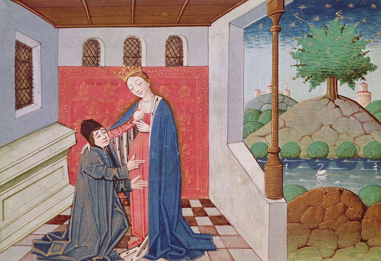 Ms 3045 fol.40v Dialog między Boecjuszem a filozofią, z „Consolation de la Philosophie”, przekład Jean de Meung autorstwa French School
