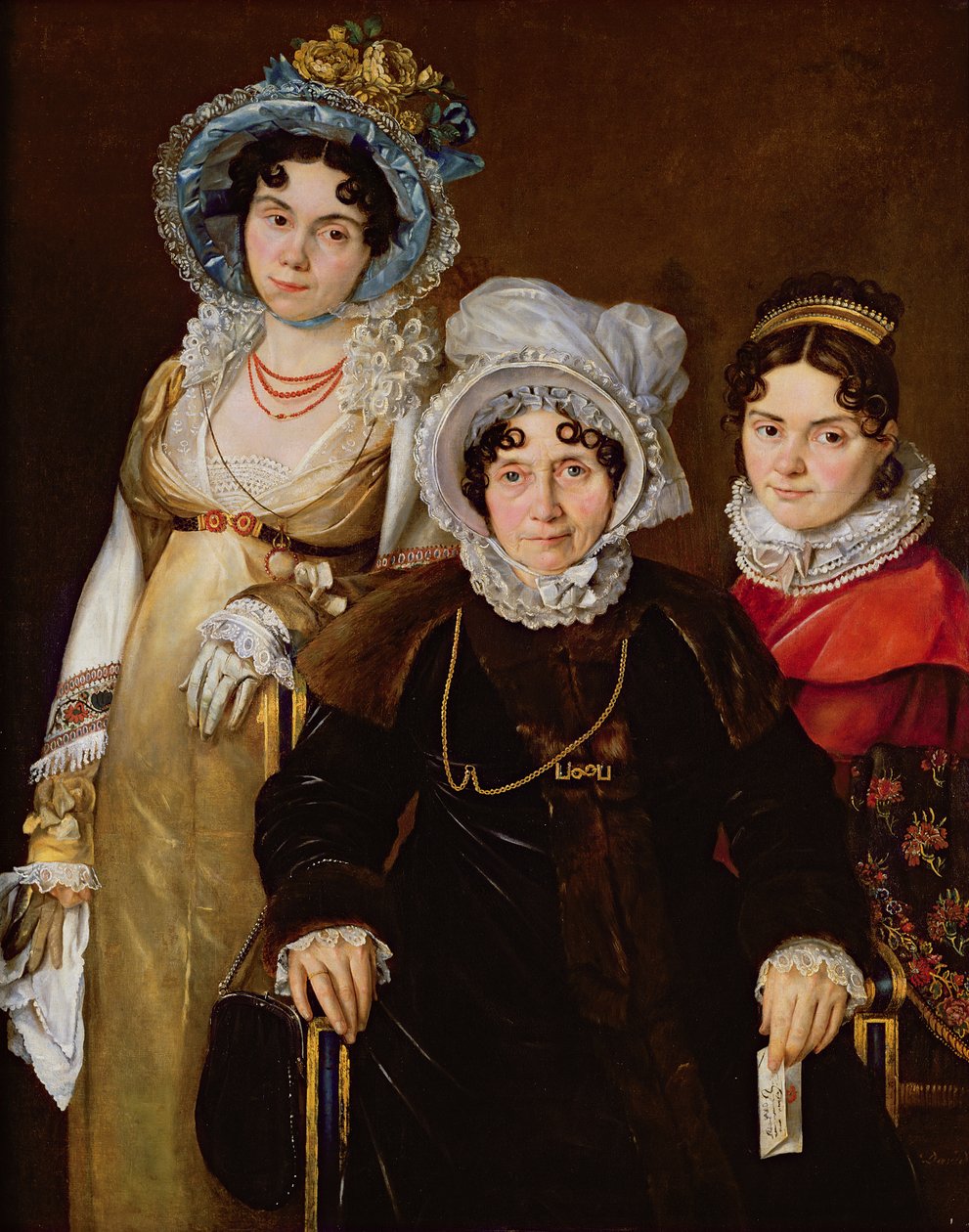 Portret Madame de Tangry i jej córek, po 1816 r. autorstwa French School