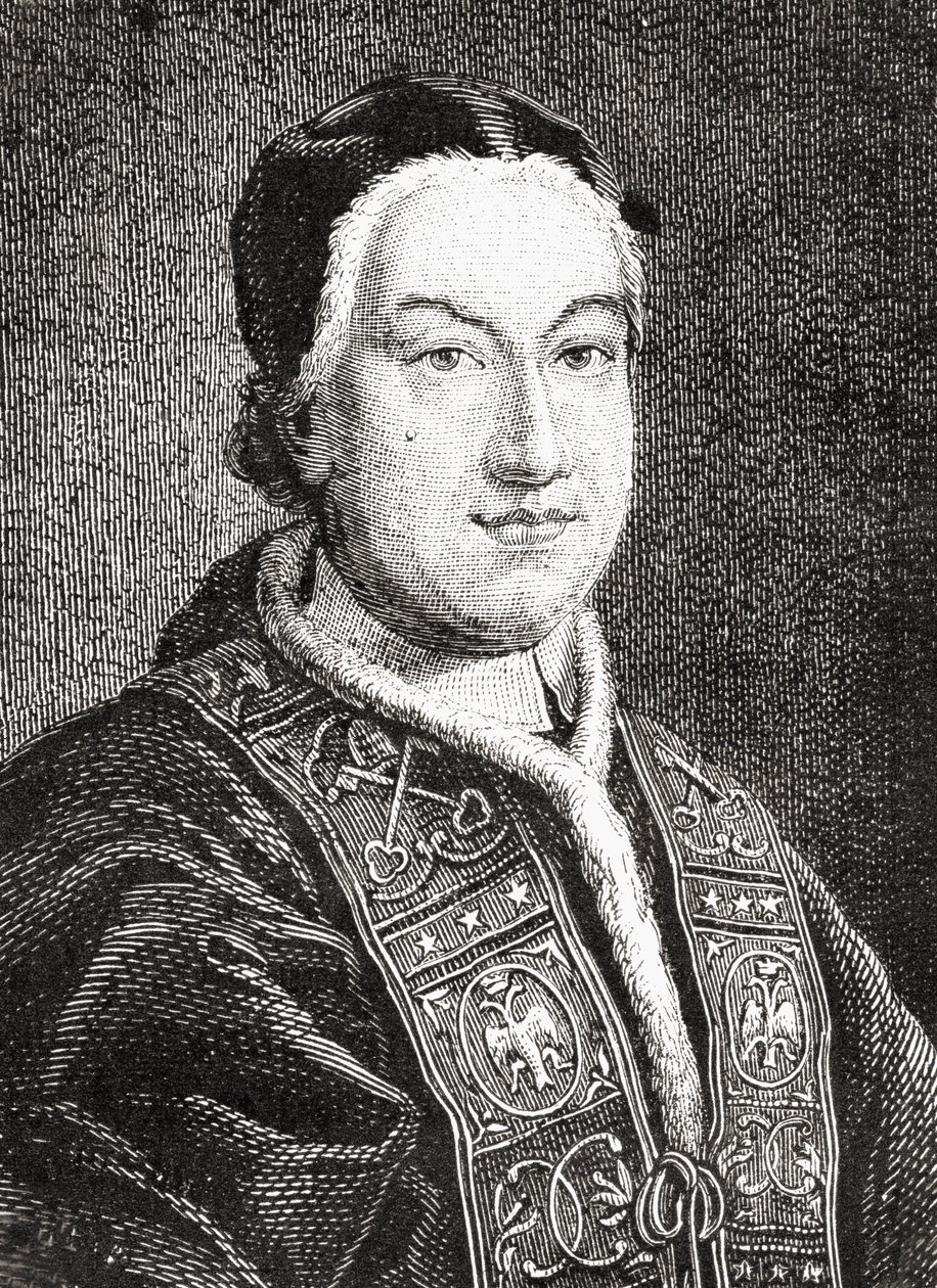 Portret Piusa VI (Giovanni Angelo Braschi) (1717-99) Papież z 1775 autorstwa French School