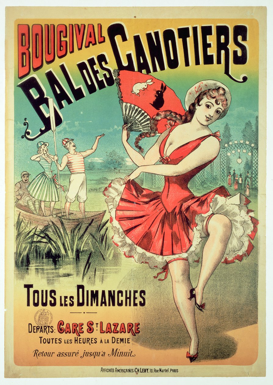 Plakat do „Bal des Canotiers, Bougival” (kolor lito) autorstwa French School