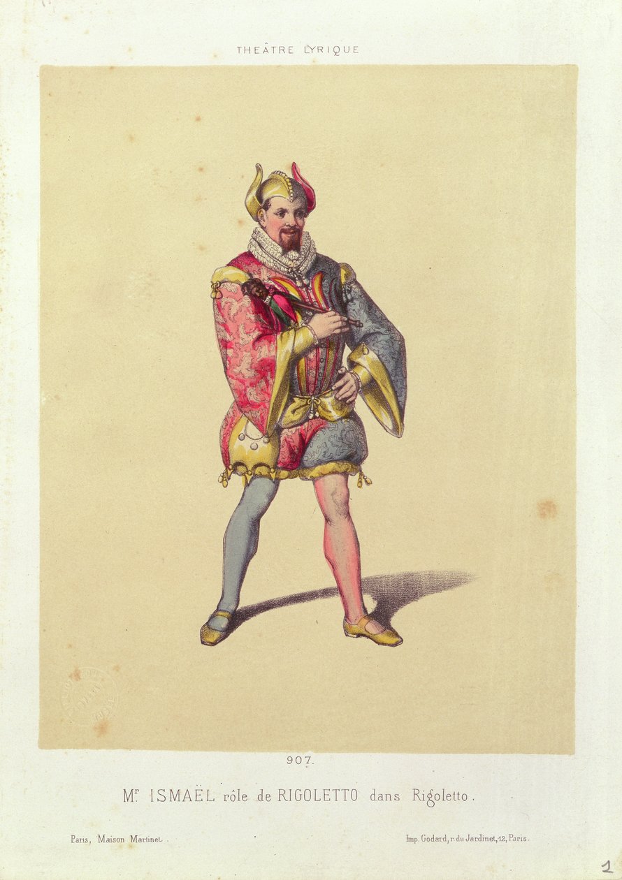 Rigoletto z „Rigoletto” Giuseppe Verdiego (1813-1901) 1885 autorstwa French School
