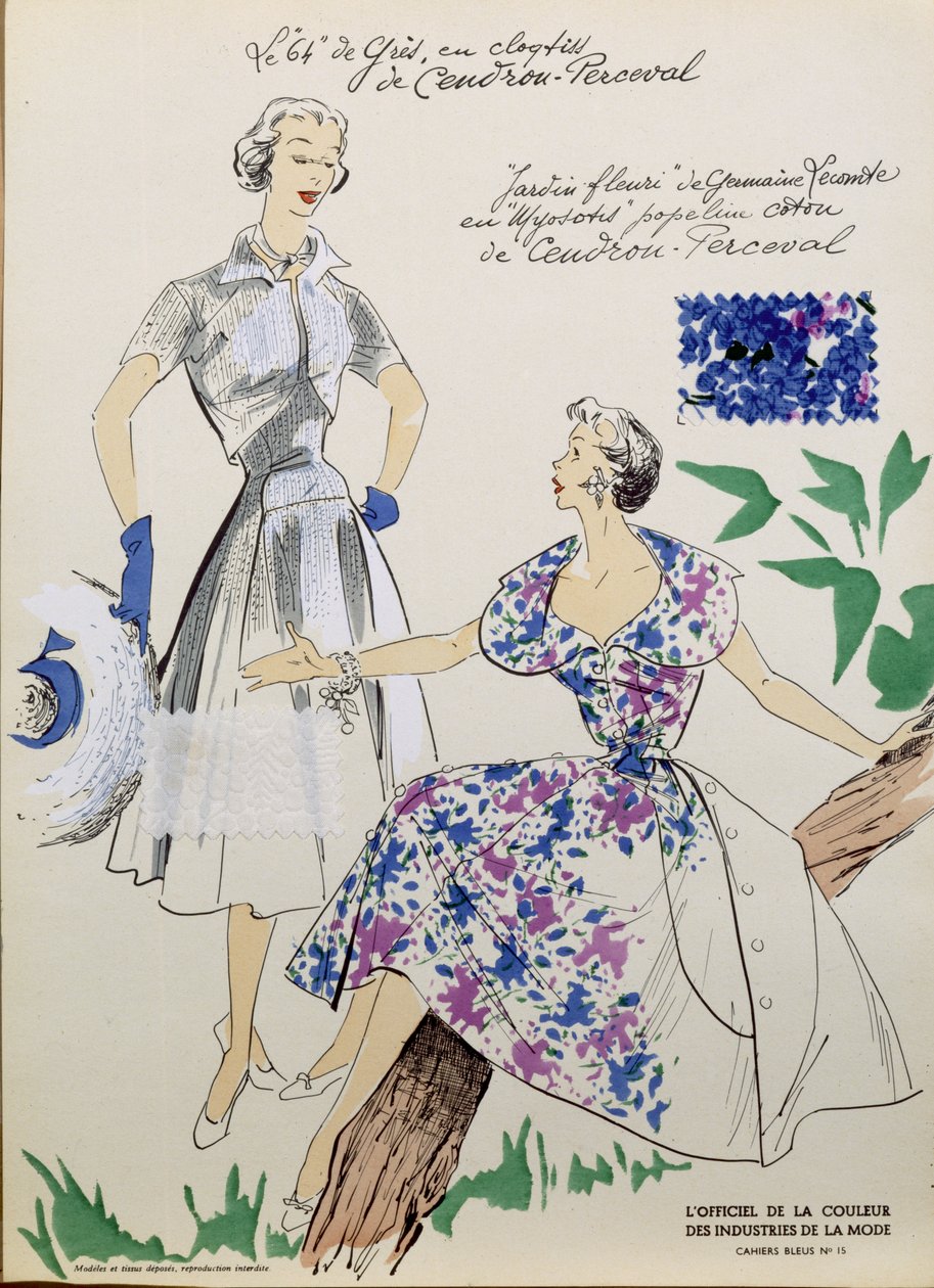 Szkice i próbki tkanin, z "The Fashion Industry