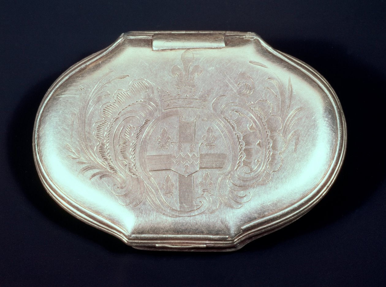 Tabakierka z wytłoczonym herbem, ok. 1820 (srebrna) autorstwa French School