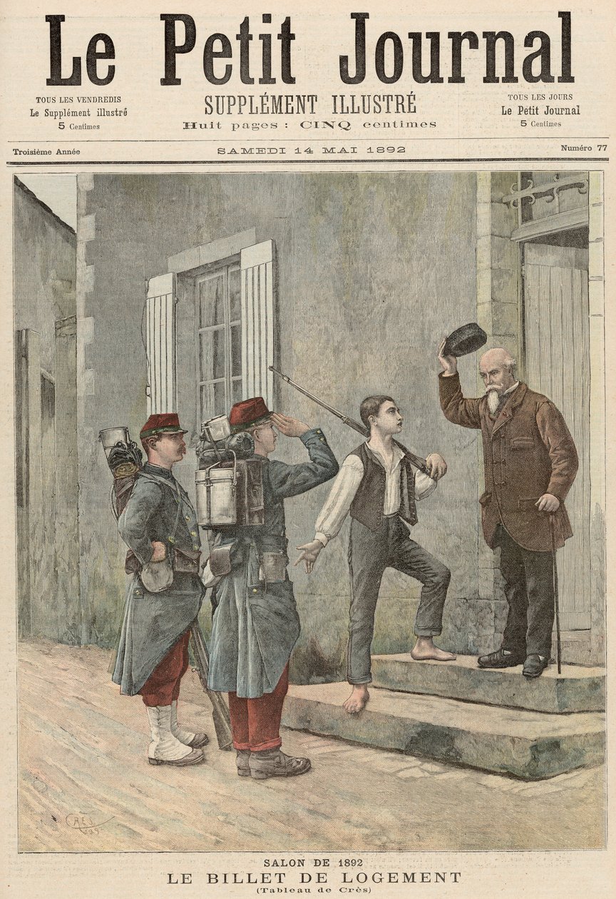 The Billet, według obrazu Cresa, z „Le Petit Journal”, 14 maja 1892 r. autorstwa French School