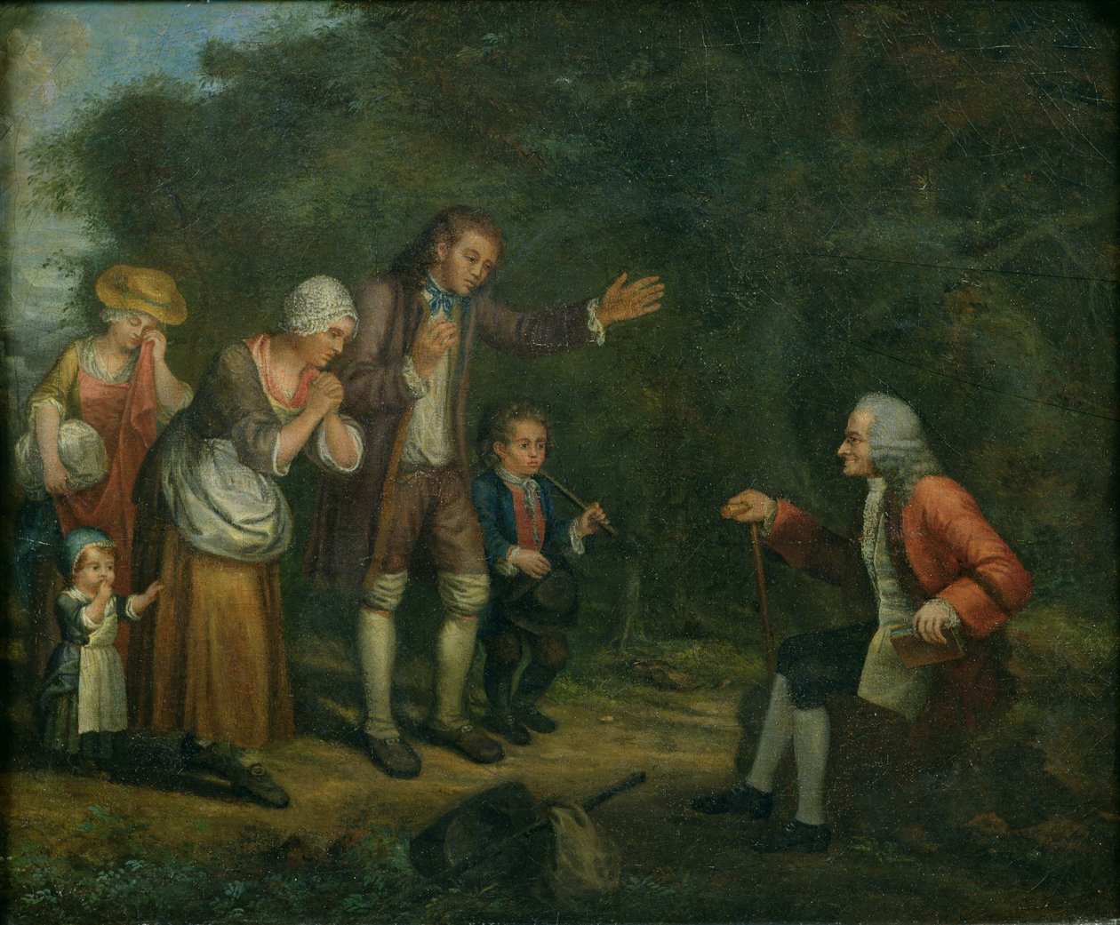 Rodzina Calas przed Voltaire w Ferney autorstwa French School