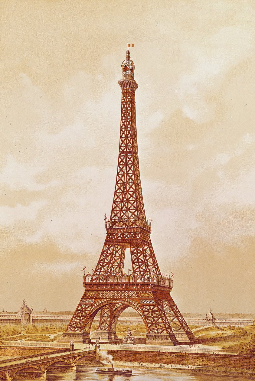 Wieża Eiffla, 1889 autorstwa French School