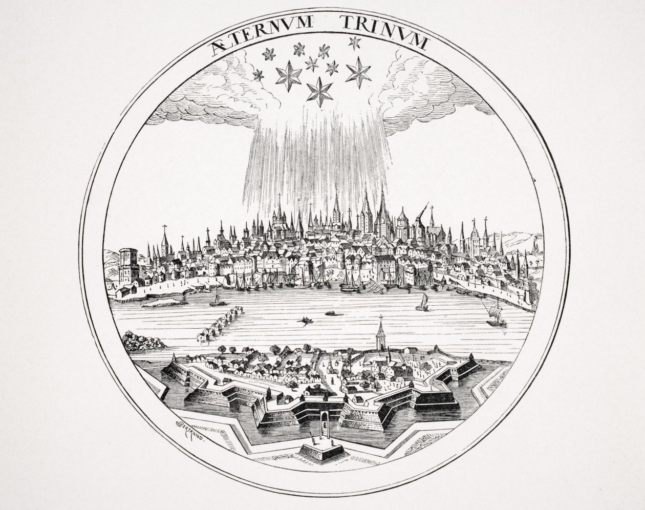 Widok Kolonii, według miedziorytu w „Theatrum Geographicum” P. Bertiusa, z „Le Moyen Age et La Renaissance” Paula Lacroix (1806–84) opublikowanej w 1847 r. autorstwa French School