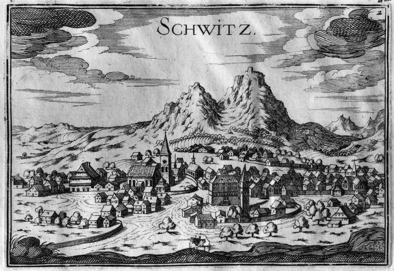 Widok na Schwyz autorstwa French School