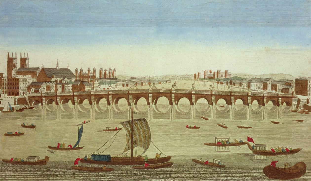 Widok na most Westminster od strony północnej autorstwa French School