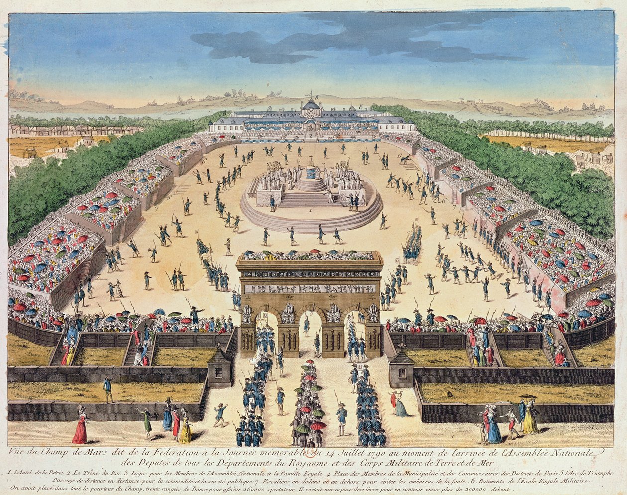 Widok na Pola Marsowe, 14 lipca 1790 r. autorstwa French School