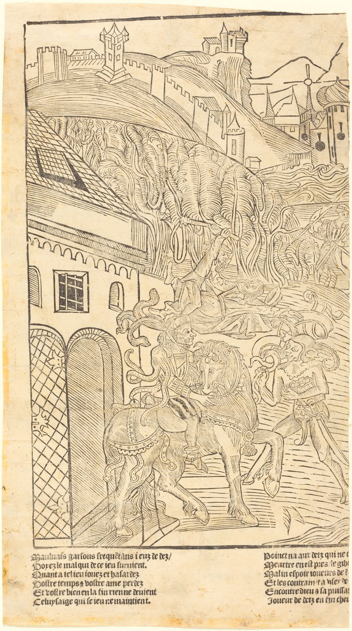 Ostrzeżenie przed graniem w kości autorstwa French 15th Century