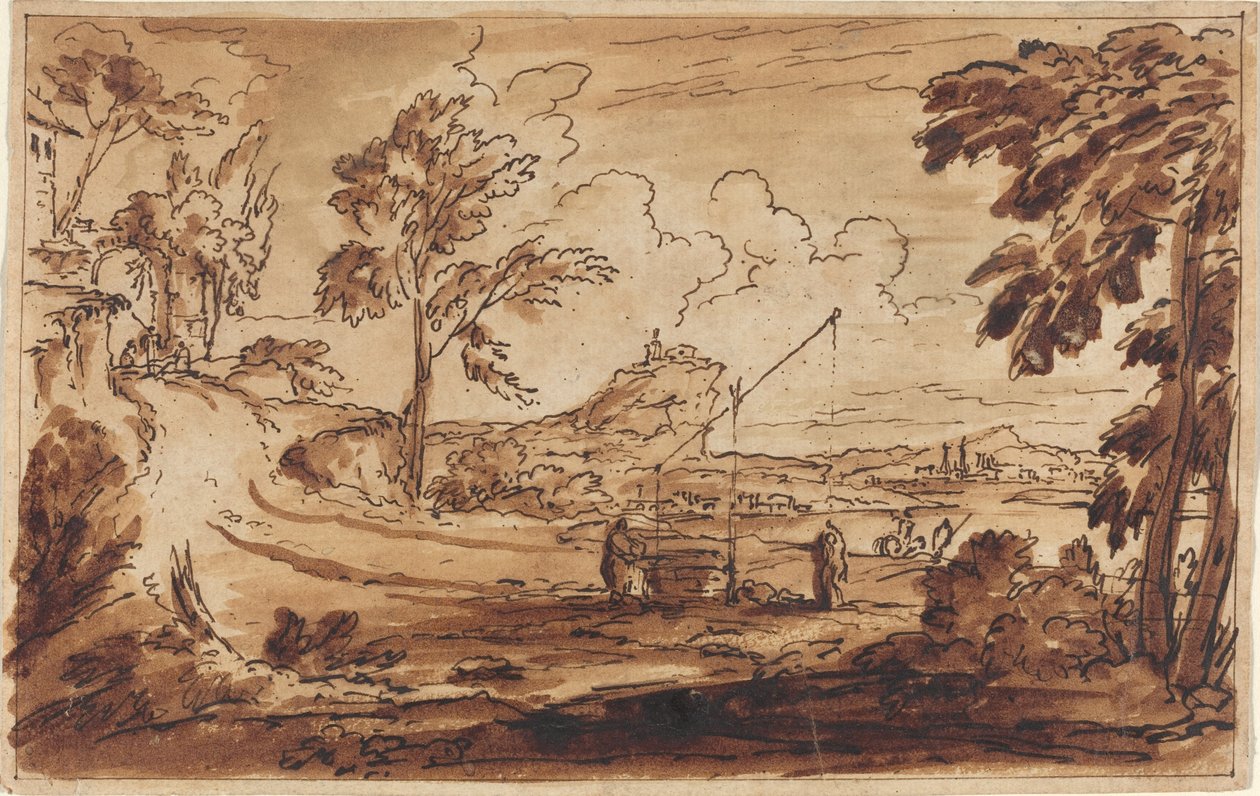 Przy studni teatralnej autorstwa French 17th Century