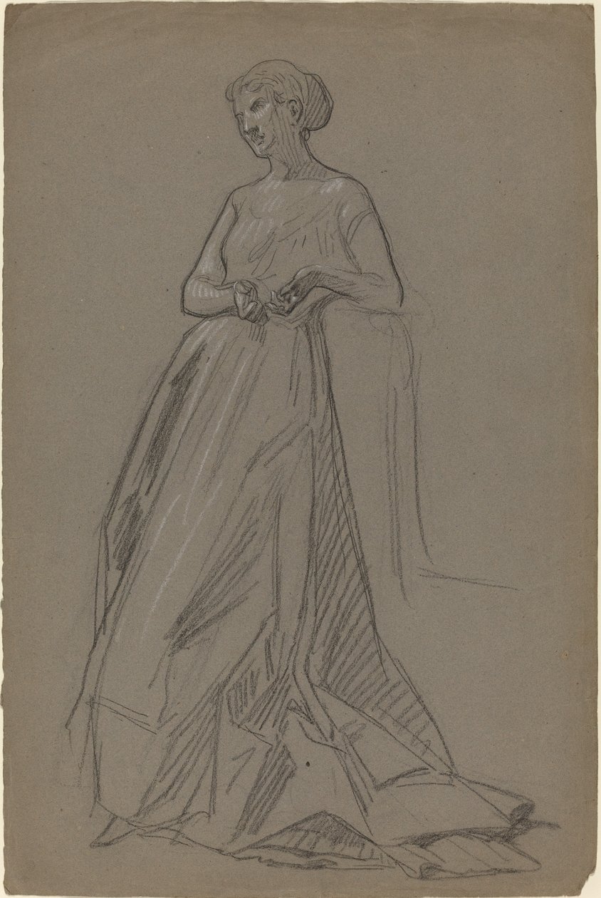 Stojąca kobieta oparta na łokciu autorstwa French 19th Century