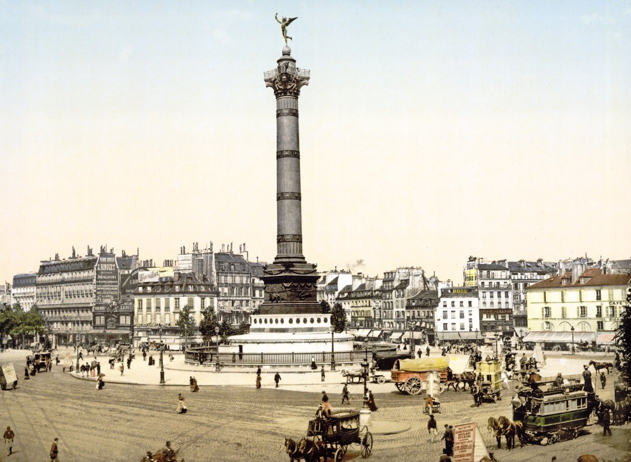 Place de la Bastille, Paryż, wyd. 1900 autorstwa French Photographer