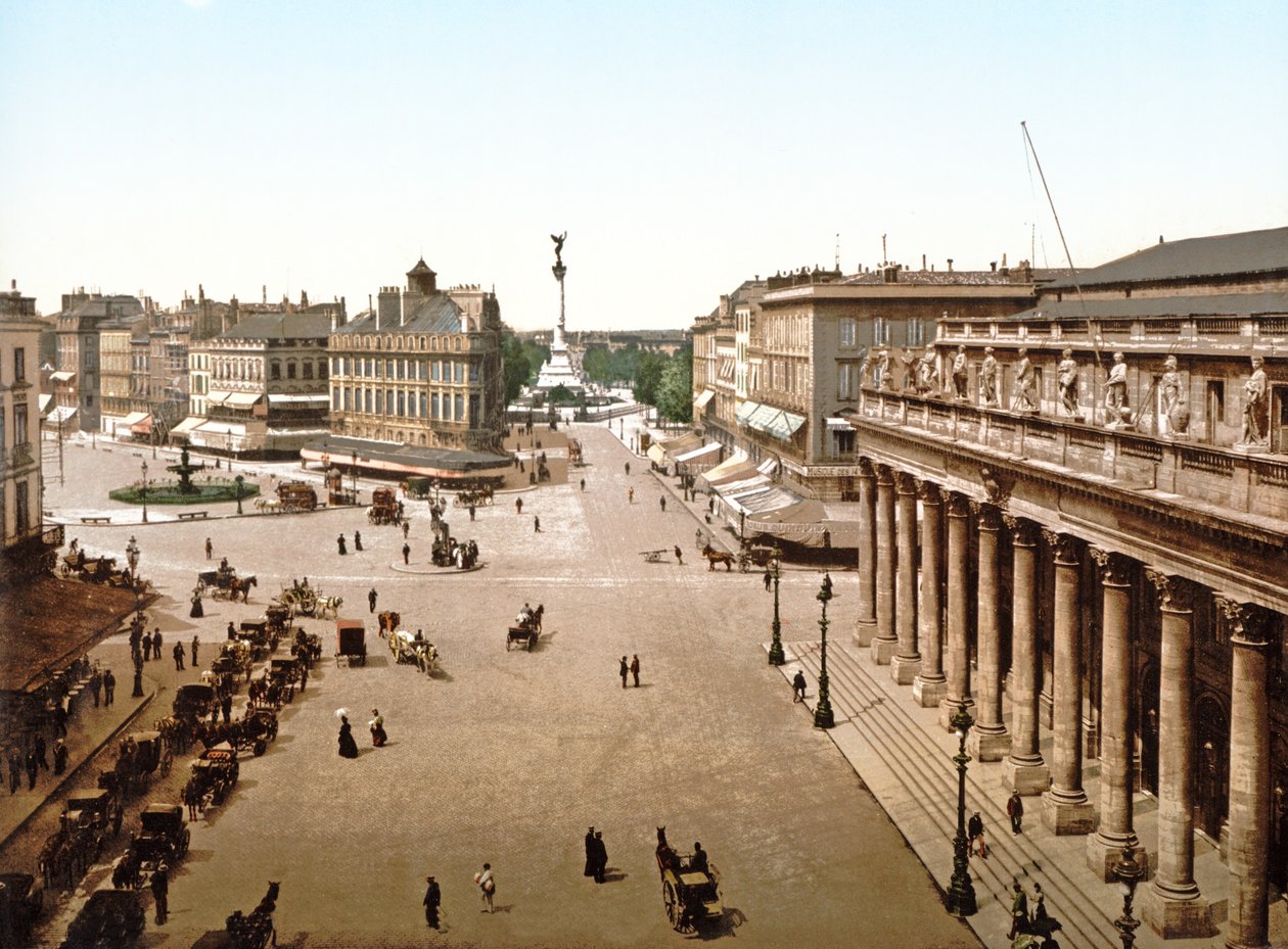 Place de la Comedie, Bordeaux, 1890-1900 autorstwa French Photographer