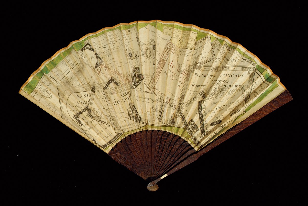 Wentylator Assignat, ok. 1796 (papier i drewno) autorstwa French School
