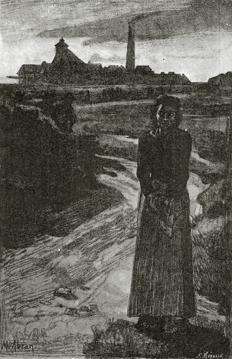 Anzin, XIX w. (rycina bw) autorstwa French School