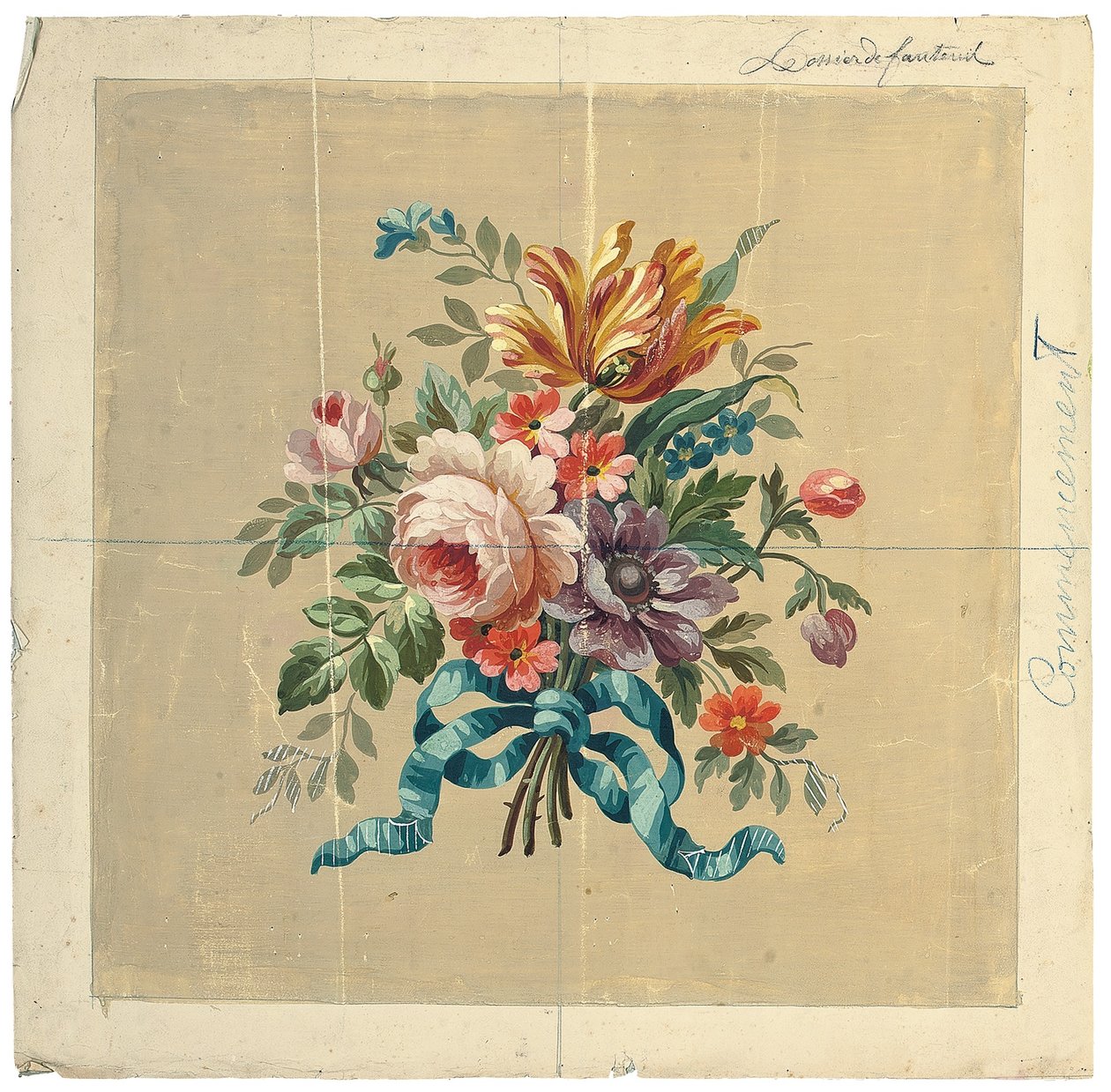 Projekt Aubusson na oparcie krzesła autorstwa French School
