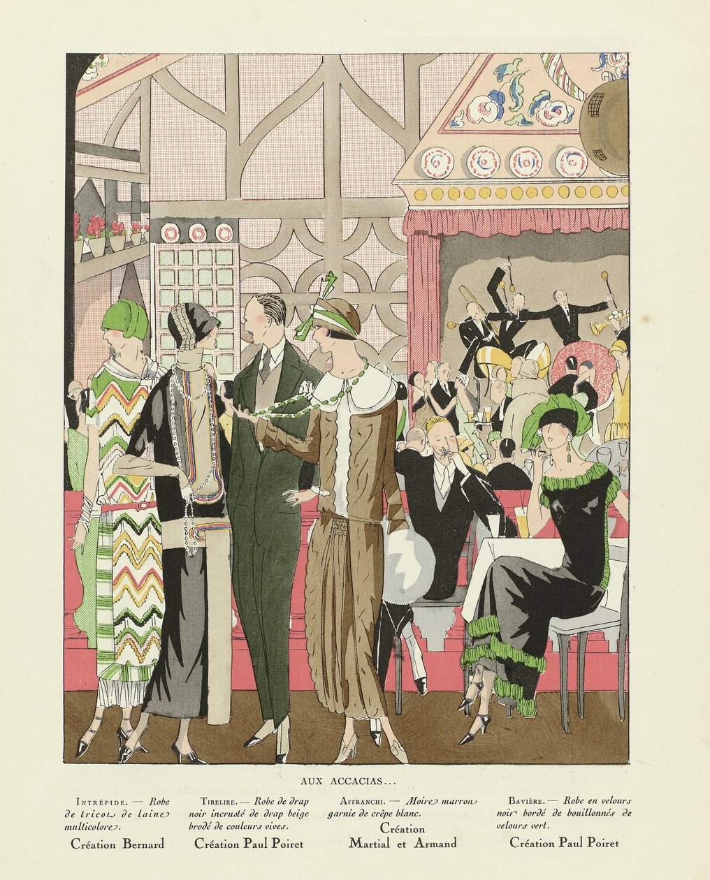 Aux Accacias ..., z Art-Gout-beaute, pub.1924 (pochoir Print) autorstwa French School
