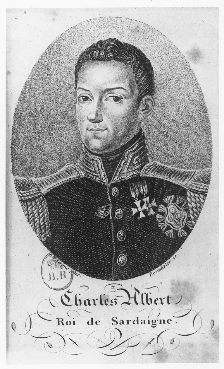 Karol Albert, król Sardynii (grafika) autorstwa French School