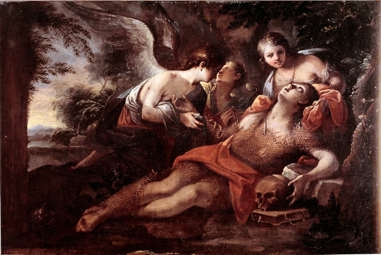 Śmierć Marii Magdaleny (olej na płótnie) autorstwa French School