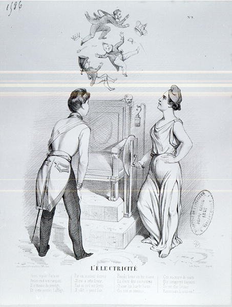 Elektryczność, karykatura rewolucji 1848 r. autorstwa French School